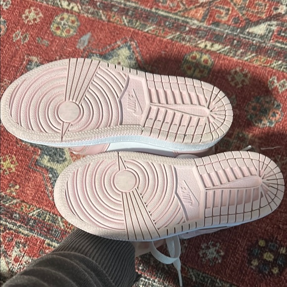 Kids Jordan Pink and White Sneakers - Picture 6 of 8